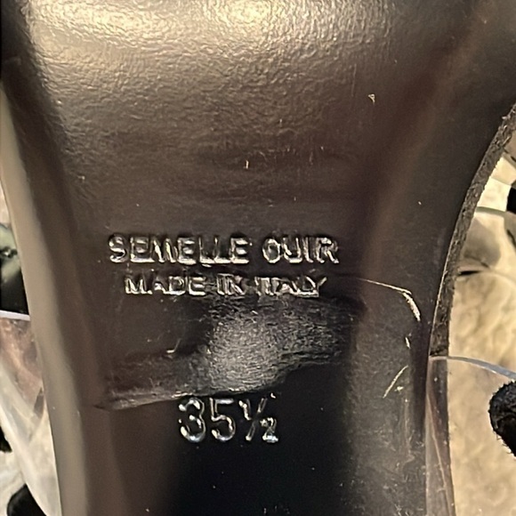 Laurence Dacade Tamara Heart Slingback Sandals Black Suede PVC Valentines 35.5 - Picture 9 of 15